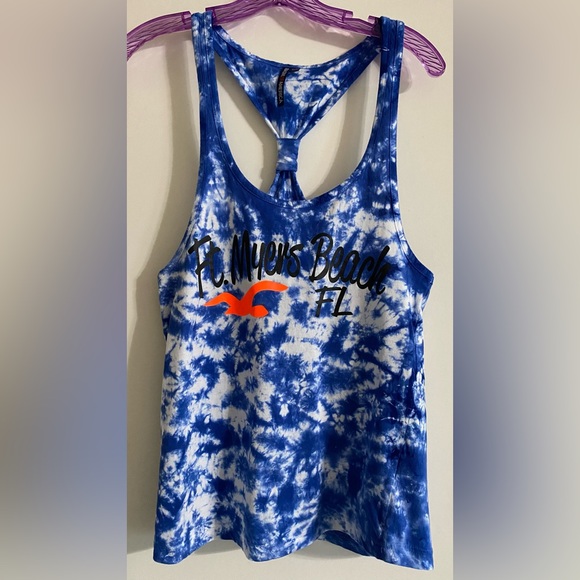 Basic of America Tops - Blue Tie-Dye Tank Top
